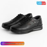 خرید کفش چرم مردانه اسپورت مشکی مدل سناتور بندی کد 7709