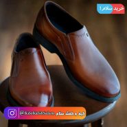 کفش چرم مردانه طبی اداری مدل فارگو فرزین کد 7756