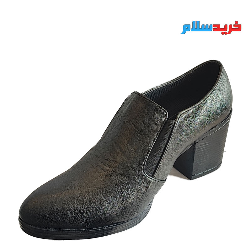 کفش چرم زنانه پاشنه کوتاه مجلسی کد 1176