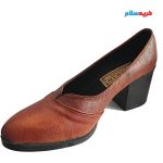 کفش چرم زنانه پاشنه کوتاه مجلسی کد 1203