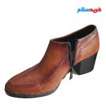 کفش چرم زنانه پاشنه کوتاه مجلسی کد 1303